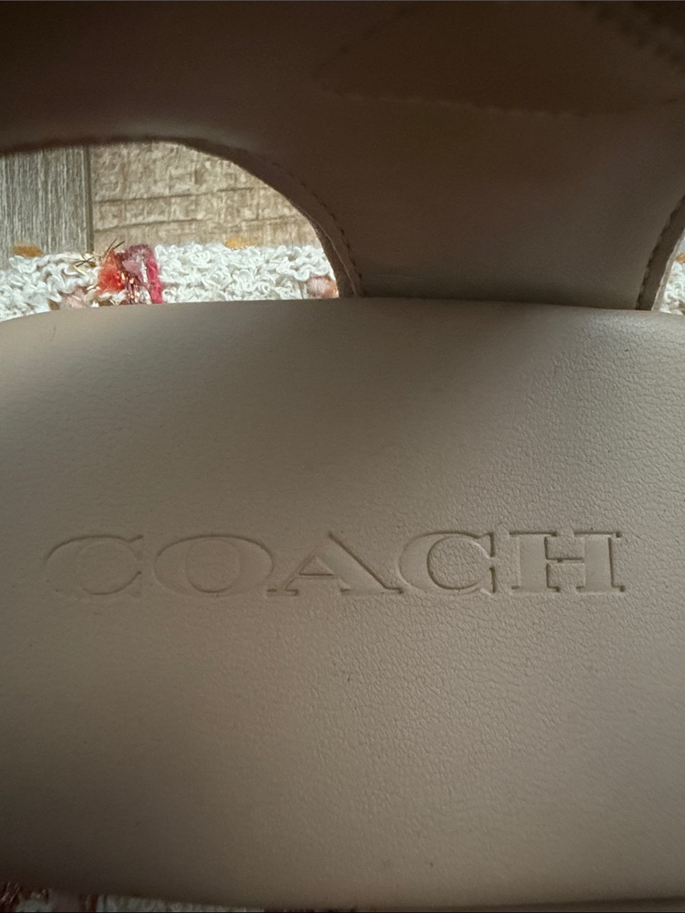 Coach Tweed Multicolor Pink and Cream women’s ' Sandals - Picture 3 of 4